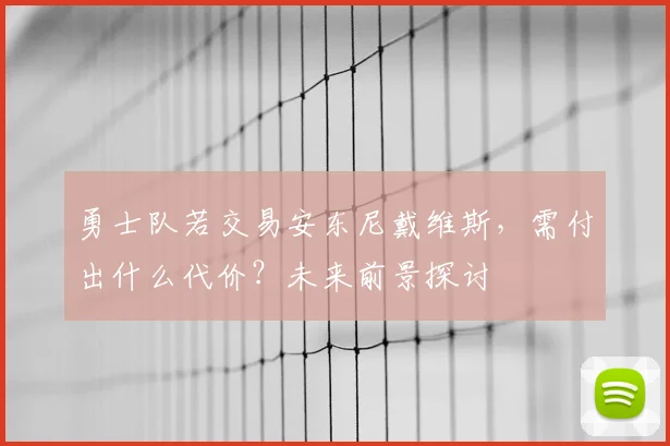 勇士队若交易安东尼戴维斯，需付出什么代价？未来前景探讨